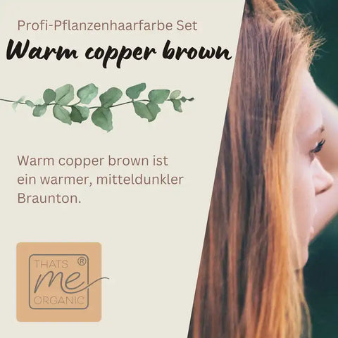 Tinta professionale per capelli vegetale SET rame caldo "warm copper brown"