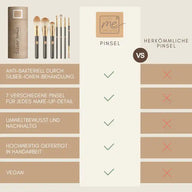 Professional Make-up Brush Set Silver Ionic - 7-Piece, Vegan + Antibacterial for Decorative Cosmetics