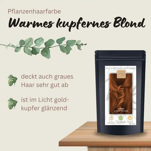 Tinta professionale per capelli vegetale SET rame caldo "warm copper brown"