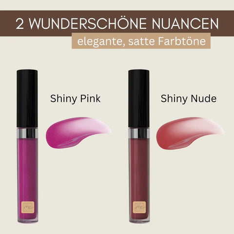 Organic Lip Gloss Shiny Pink + Shiny Nude - Caring, Covering + Cruelty-Free | Natural Cosmetics