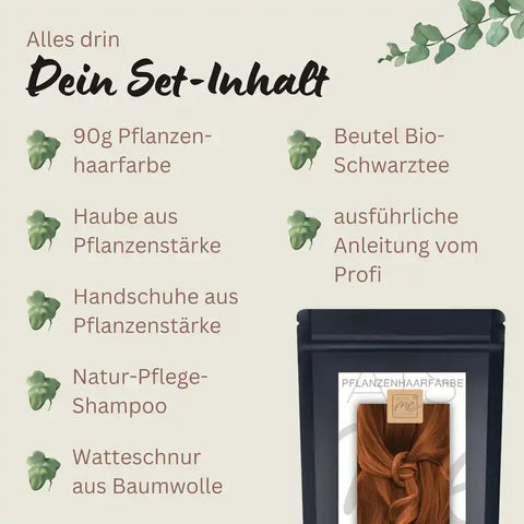 Tinta professionale per capelli vegetale SET rame caldo "warm copper brown"