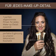 Professional Make-up Brush Set Silver Ionic - 7-Piece, Vegan + Antibacterial for Decorative Cosmetics