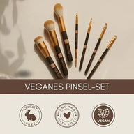 Professional Make-up Brush Set Silver Ionic - 7-Piece, Vegan + Antibacterial for Decorative Cosmetics