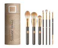 Professional Make-up Brush Set Silver Ionic - 7-Piece, Vegan + Antibacterial for Decorative Cosmetics