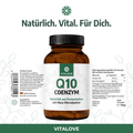 Etikett der Coenzym Q10 Kapseln mit 100 mg Q10