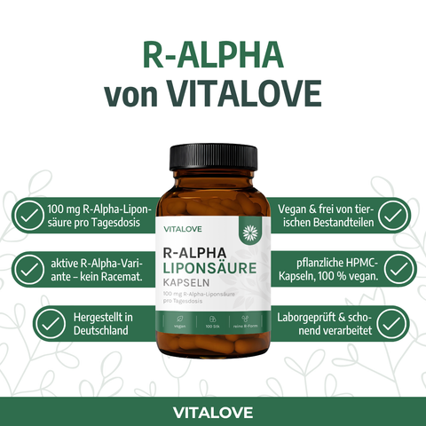 Eigenschaften der VITALOVE R-Alpha-Liponsäure Kapseln im Überblick