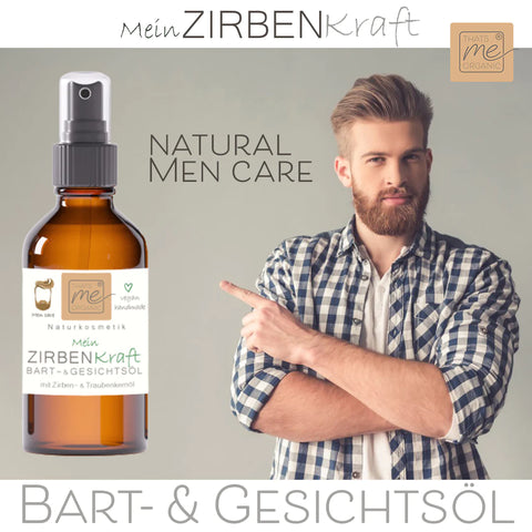 Mein Zirbenkraft Bart- & Gesichtsöl mit Zirben- & Traubenkernöl 30ml Naturkosmetik vegan handgemacht
