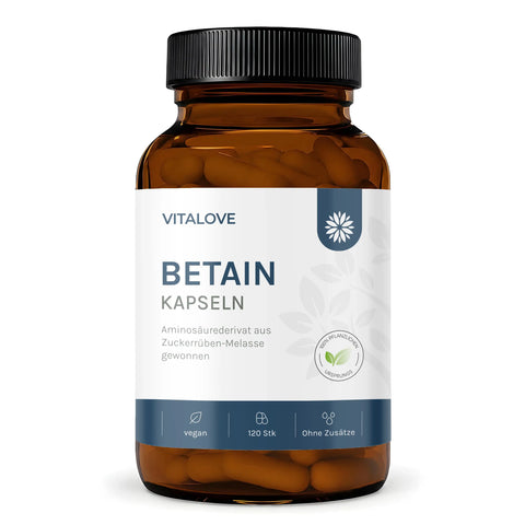 Betain HCL Kapseln – aus Zuckerrüben-Melasse – 120 Kapseln