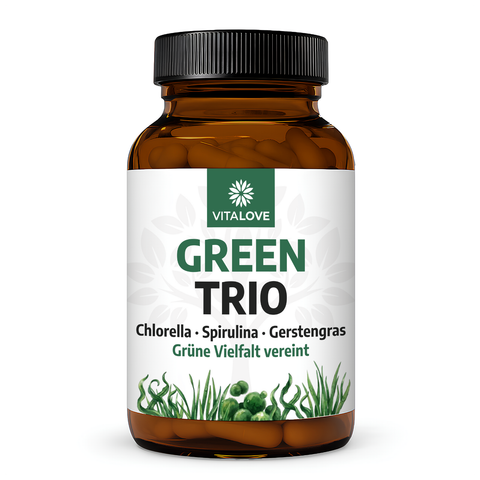 Green Trio – Chlorella, Spirulina & Gerstengras Tabletten (365 Tabs)