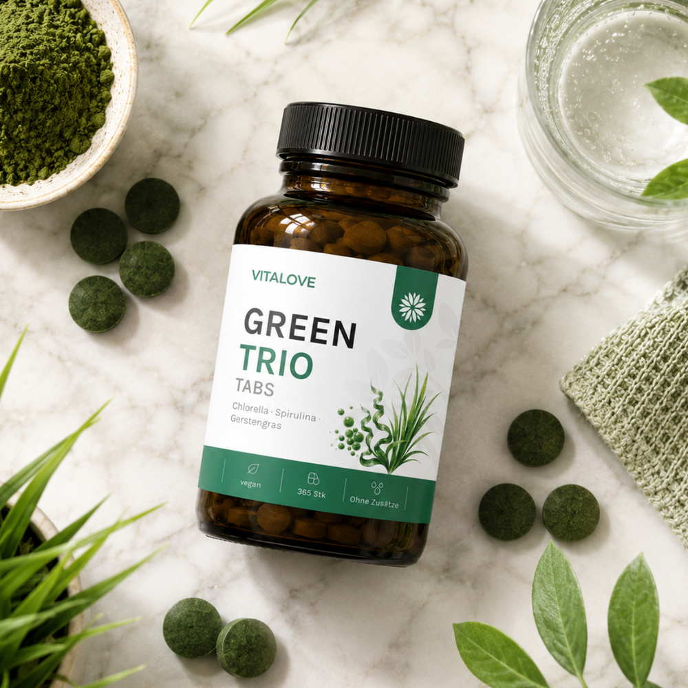 Green Trio – Chlorella, Spirulina & Gerstengras – 365 Tabletten