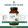 VITALOVE-Green-Trio_Chlorella-Spirulina-Gerstengras-Presslinge