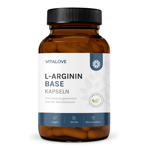 L-Arginin Base Kapseln – aus der Maniokwurzel – 120 Kapseln