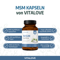 MSM capsule da 1000 mg di MSM puro – 180 capsule