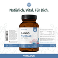 Vitalove Sango Koralle Kapseln mit Verpackungsansicht und Produktinformationen