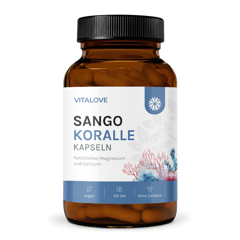 Vitalove Sango Koralle Kapseln mit natürlichem Magnesium und Calcium