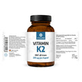 Etikett der Vitamin K2 Kapseln mit 200 µg MK7