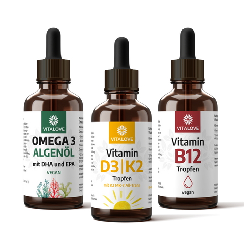 VITALOVE Tropfen Set (D3/K2 + B12 + Omega 3)