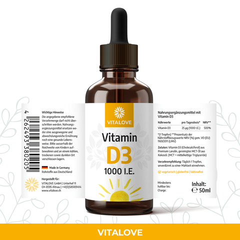 Vitamin D3 Tropfen (1.000 IE/Tropfen) 50 ml
