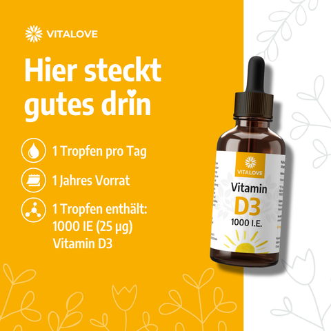 Vitamin D3 Tropfen (1.000 IE/Tropfen) 50 ml