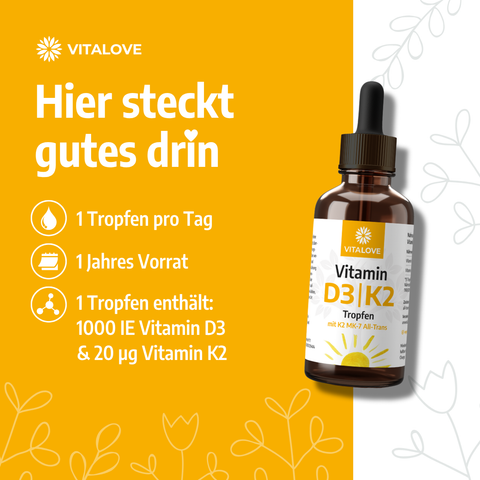 Vitamin D3 / K2 MK7 All-trans - Tropfen 50 ml