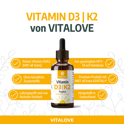 Vitamin D3 / K2 MK7 All-trans - Tropfen 50 ml