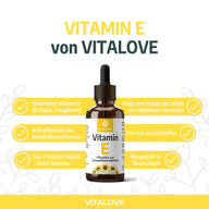 Vitamin E Tropfen mit D-Alpha-Tocopherol und Sonnenblumenöl