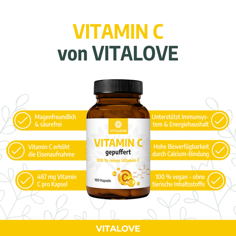 Vitamin C (gepuffert) – 180 Kapseln