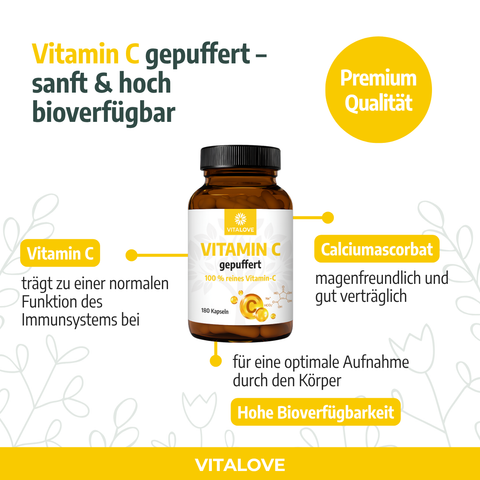 Vitamin C (gepuffert) – 180 Kapseln
