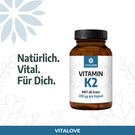 VITALOVE Vitamin K2 Kapseln mit pflanzlicher Kapselhülle