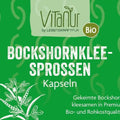 Vitanur Bio Bockshornklee Sprossen Kapseln Verpackung, grün, vegan, glutenfrei, 120 Kapseln