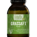 Vitanur Bio Grassaft Pulver 170g im braunen Glas, grünes Etikett, Nahrungsergänzung