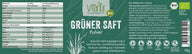 Vitanur Bio Grüner Saft Pulver 170g, grüne Verpackung mit Nährwerttabelle und Bio-Siegel.