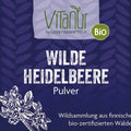 Vitanur Bio Wilde Heidelbeere Pulver 200g Verpackung, Nährwerttabelle, Bio-Siegel, vegan