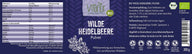 Vitanur Bio Wilde Heidelbeere Pulver 200g Verpackung, Nährwerttabelle, Bio-Siegel, vegan