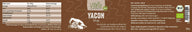 Vitanur Bio Yacon Sirup 250g Etikett, braun, Nährwerte, Bio-Logo, vegan, ballaststoffreiche Zuckeralternative