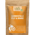 Vitanur Bio Zahnkristalle Xylit Orange 152g Doypack, braune Verpackung mit Orangenbild