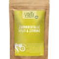 Vitanur Bio Zahnkristalle Xylit Zitrone 152g im braunen Doypack mit Zitronenmotiv