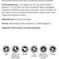Rückseite der Vitanur Frauentee Zyklus Balance 100g Packung mit Zutaten, Anwendung, vegan, glutenfrei, laktosefrei, ohne Gentechnik.