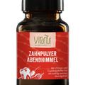 Vitanur Zahnpulver Abendhimmel 50g im braunen Tablettenglas mit rotem Etikett