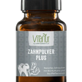 VitaNur Zahnpulver Plus Glas mit Zahnpulver, Bio-Kurkuma und Bio-Pfefferminzöl