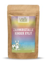 VitaNur Zahnkristalle Kinder Xylit Doypack, 100g, bunte Verpackung mit Hase