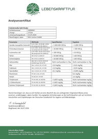 Zertifikat Analyse Zahnkristalle Xylit Kinder mit Prüfergebnissen zu Schadstoffen und Keimen