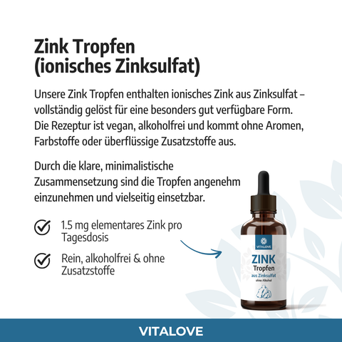 Zink Tropfen (Zinksulfat) - 100 ml (ohne Alkohol)