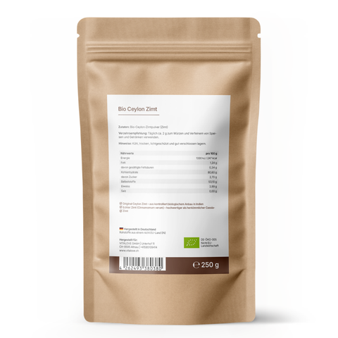 Produktinformationen zum VITALOVE Bio Ceylon Zimt aus kontrolliert biologischem Anbau