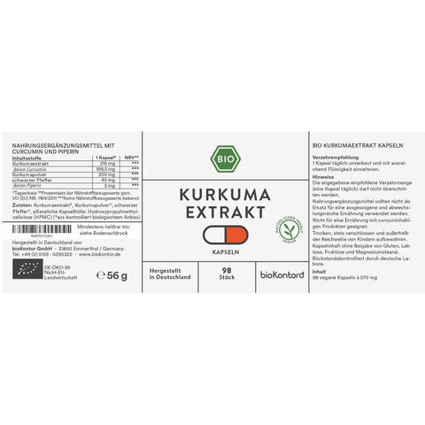 Bio Kurkuma-Extrakt 90 Kapseln