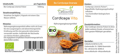 Bio Cordyceps Sinensis 150 Kapseln