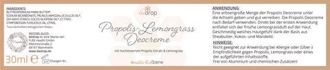 Propolis Deocreme / Festes Deo mit Lemongrass - 30ml