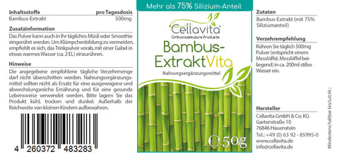 Bambus-Extrakt Vita 50g Pulver im Glas