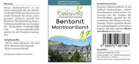 Premium Bentonit Montmorillonit 140g Pulver im Glas