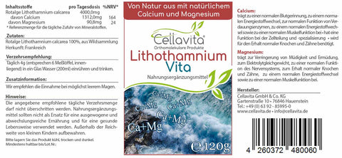 Lithothamnium Vita (100% alghe rosse) fornitura mensile - 120 g